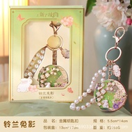 Lily of the Valley Rabbit Shadow Glitter Keychain Museum Cultural Creative Keychain Gift Beijing Nan
