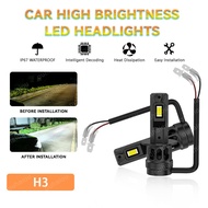 2Pcs Fog Light  H3 LED Headlight Bulbs 6500k  White H3  Fog Light Headlight For Car 12V