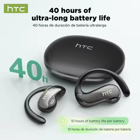 Bluetooth Wireless Headset HTC NE19 Open Ear Sports Earbuds Strong Bass Waterproof Ear Hook Stereo B