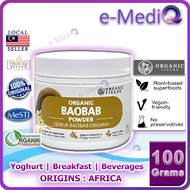 ORGANIC FIELDS Organic Baobab powder 100g [Superfood | Add Dessert Yoghurt] (Exp: Oct/2027)