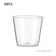SYL 50Pcs 50ml Disposable Aviation Cup Clear Acyrlic Hard Cup Dessert Cup Mousse Cup Party Shot Glas