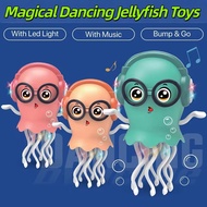 Magical Dancing Jellyfish Toys with Light Music, Early Childhood Educ Automatic Obstacle Avoidance S