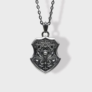 AZOTH | 巴洛克騎士盾項鍊 銀石