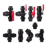 [LOORD DEFDGFH 150] 20mm PE Pipe Quick Connector Black Straight Tee Cross Elbow End Cap Joint Water 