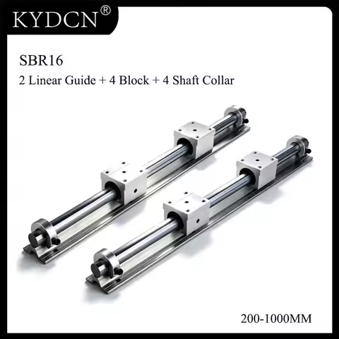 SBR16 Aluminum Support Rail Set 2pcs Linear Guide + 4pcs SBR16UU Sliding Block + 4pcs Shaft Collar F