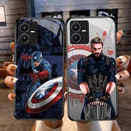 DF-68 Captain America TPU HD Glass Casing for VIVO Y22 Y35 Y75 Y28 Y22S V25 Y55 iQOO Z6
