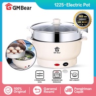 GM Bear Panci Listrik Teflon Serbaguna (2 in 1) 1225 - Electric Cooking Pot Free Steamer Stainless