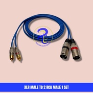 kabel xlr canon male 3 pin to rca male silver cable audio konektor - 4 meter
