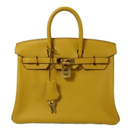 HERMES Swift皮革Birkin 25手挽袋Jaune Amber