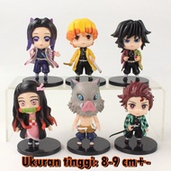 Figure Kimetsu No Yaiba Demon Slayer set 6 pcs Medium Size 9 cm P133