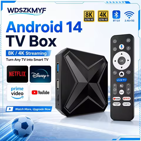Android14 Q1 Smart TV Box Wifi6 4Core Support 8K Video Google Voice Assistant 8GB+128GB for Netflix 