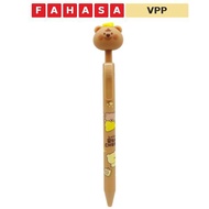 Bear Cheese Press Gel Pen 0.5 mm - Kuki KK-7532-MD-TK - Blue Ink - Brown Pen Body
