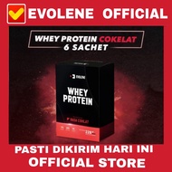 Evolene Whey Protein TRAVEL SIZE 6 sachets EVOWHEY BPOM evo whey protein gym milk