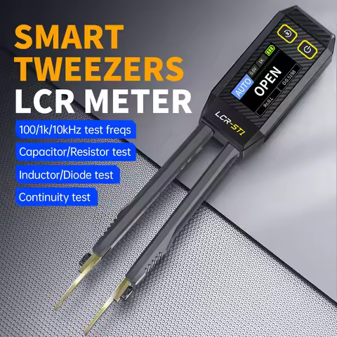 FNIRSI LCR-ST1 Smart Bridge Tweezer LCR SMD ESR Tester Resistance Capacitance Inductance Continuity 