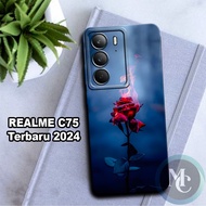 CC34 Flexible rubber softcase for Realme C75 Flower Motif/case Realme C75/kesing Realme C75/silicon 