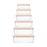 Bộ 6 hộp thực phẩm chữ nhật Hokkaido 500-750-1000-1500-2000-2500ml -giao màu ngẫu nhiên