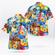 The King Elvis Presley เสื้อ3D เสื้อเสื้อฮาวายผู้ชายเสื้อฤดูร้อนแขนสั้นผู้ชายเสื้อเชิ้ตเสื้อ5XL ไซส์