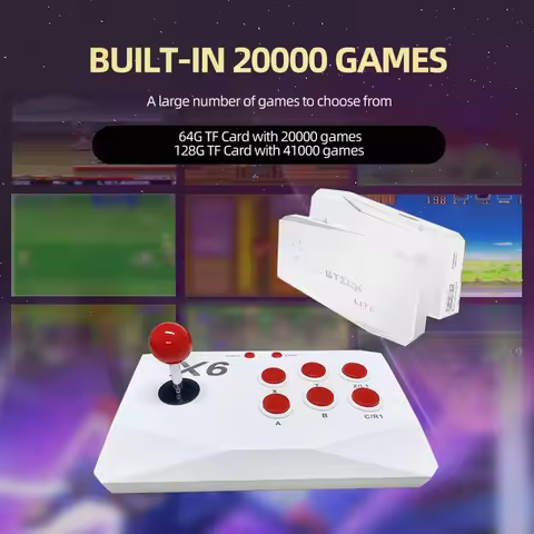 X6K Retro Video Game Console 2.4G Wireless Lite 4K HD Double Rocker Game Stick 64G Built in 20000 Ga