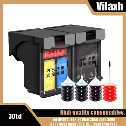 301 XL Refilled Ink Cartridges For HP 301 301XL Ink Cartridge For HP301 Envy 5530 Deskjet 2050 2540 