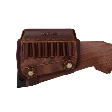 Tourbon Leather & PU Cheek Rest Riser Gun Buttstock with Rifle Cartridges 243 WIN 270 WIN 308 WIN Ho
