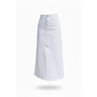 C5X Jeans - Sophia Jeans Skirt White A-lineWanita grey blue grey 7/8-7/9 Mermaid A-Line denim Jeans 