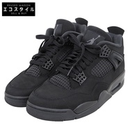 Nike Air Jordan 4 Retro 黑貓絨面革運動鞋，男款，黑色，尺寸 27cm，FV5029-010，尺寸 9（美國）[二手]（成色極佳）