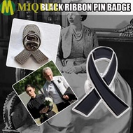 MIQUELZA Black Ribbon Pin, Melanoma Cancer Breast Cancer Funeral Ribbon Badge Brooch, Enamel Black R