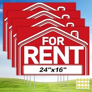 ComboJoy For Rent Yard Sign Yard Signs with Stakes, 24 x 16 Inches, Stickable and Double-Sided, 4 Pa