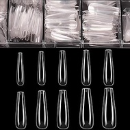 Coffin Nails Long Fake Nails - Clear Acrylic Nails Coffin Shaped Ballerina Nails Tips BTArtbox 500pc