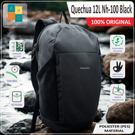 Quechua Tas Ransel Sepatu Sport mini 12L Nh100 Backpack Camping Hiking Black