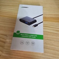 UGREEN  Micro HDMI to HDMI+VGA Converter with Audio