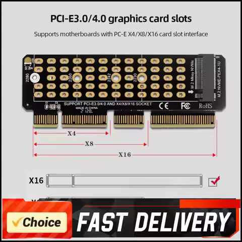 M2 NVME MKEY PCIe Riser Card SSD To PCIE4.0 Accelerator Card Support 1U Server M.2 To PCI-E4.0 Conve