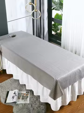 High-End Pure Cotton Beauty Bed Sheet for Massage Therapy White Autumn Winter Style Hole Design Hosp