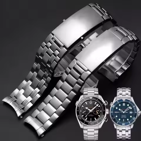 Watch Accessories Band Stainless Steel Strap for Omega 007 Seamaster Planet Ocean 300m Bracelet Men'