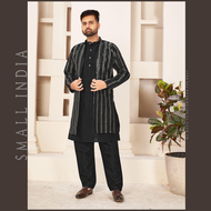 {**ส่งฟรี**} SMALL INDIA 💁‍♂️ Brocade Silk Traditional Wear 💁‍♂️ Kurta Pajama For Men