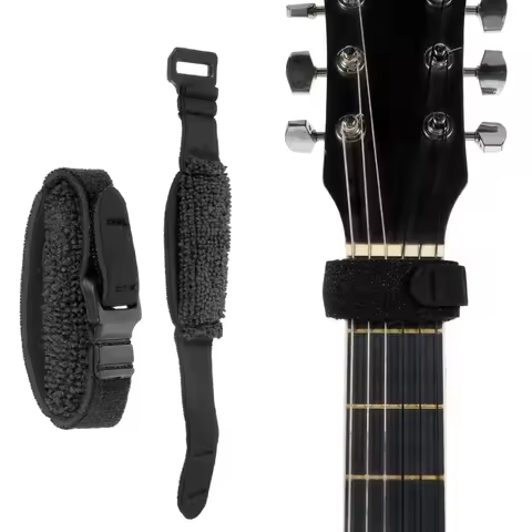 Miwayer Guitar String Mute Damper Black Fingerboard Mute Tape/Adjustable Bass Mute/for 7-10 String G