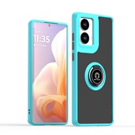 Shockproof Casing For Motorola Moto G85 G55 G35 Translucent Frosted Cover with Rotatable Ring Stand 