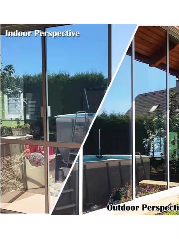 1PC One Way Tint Mirror Window Film Daytime Privacy Self-adhesive Film Sun Blocking Anti UV Glass Do