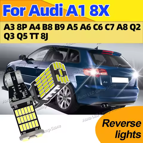 2PCS W16W T15 921 LED Reverse Light Blub Backup Lamp Canbus For Audi A1 8X A3 8P A4 B8 B9 A5 A6 C6 C