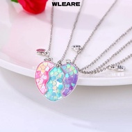 WLEARE 3Pcs BFF Necklaces, Friendship Jewelry Alloy Matching Heart Pendant Necklace, Friendship Cute