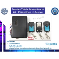 Autogate Door Wireless Premium Remote Control Set (330Mhz) / (433mhz) with 3 Transmitters + 1 Receiver