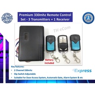 Autogate Door Wireless Premium Remote Control Set (330Mhz) / (433mhz) with 3 Transmitters + 1 Receiv