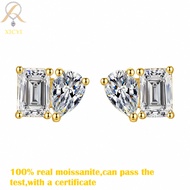 2.6Ct Real Moissanite Earrings 925 Sterling Silver Pass Diamond Tester GRA Certified D Color Emerald