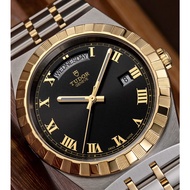 Tudor (TUDOR) Royal Series Automatic Mechanical Gold Men's Watch Swiss Watch Diamond Men's Watch Calendar Week 41mm Gold Black Dial M28603-0003