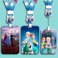 [SG] Frozen Ezlink Card Lanyard Holder Retractable Lanyard Elsa Anna Pass Holder Student ID Tag Card