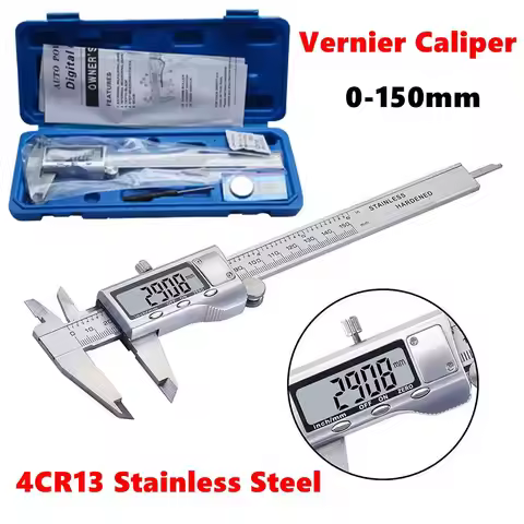 6 Inch Digital Vernier Caliper 0-150mm Stainless Steel/Plastic Electronic Gauge Ruler Carpenter for 