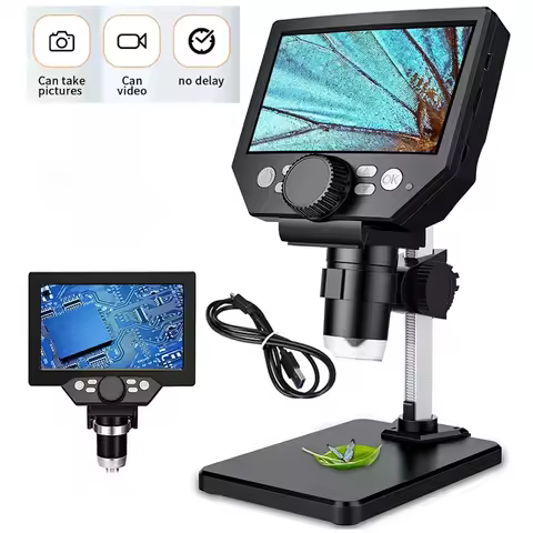 1-1000X Magnification Zoom Wireless USB Stereo LCD Digital Microscope,4.3'' 1080P 10 Megapixels HD S