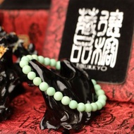 精品綠料緬甸黃玉手珠6mm 客製化手珠 手鍊設計 串珠 似綠松石顏