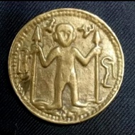koin gobog yasin Kuningan gambar pedang