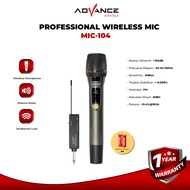advance Mic wireless Mic-104 single mic karaoke profesional microphone wireless